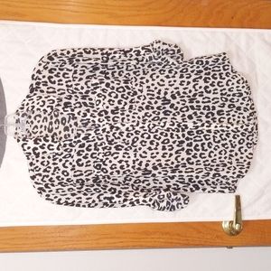 Express Portofino blouse, black/white leopard XS